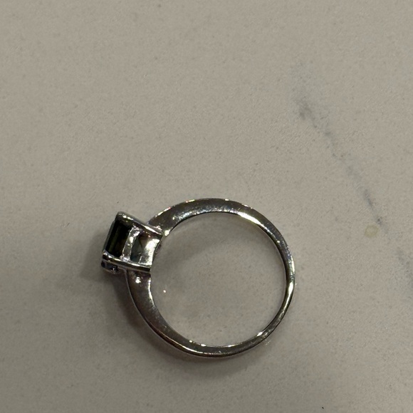 2.11 Ct VVS1 Emerald Cut Brown / Blue Moissanite Ring, Silver Solitaire Size 7 - Picture 9 of 9